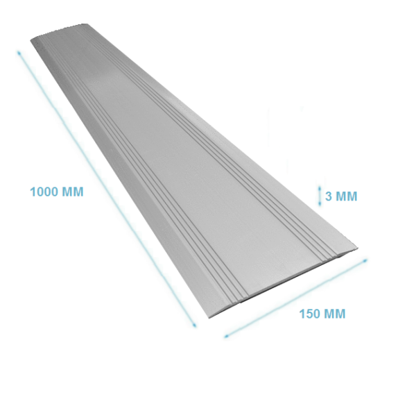 Drempelvervanger 3 x150x1000 mm zilver alum.