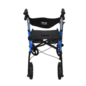 Homecare Rollator en Transportrolstoel in 1 ? Met Zitting en Voetsteunen ? Blauw