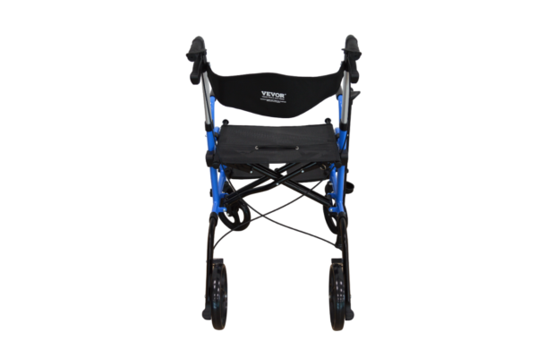 Homecare Rollator en Transportrolstoel in 1 ? Met Zitting en Voetsteunen ? Blauw