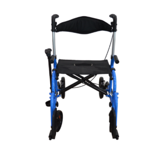 Homecare Rollator en Transportrolstoel in 1 ? Met Zitting en Voetsteunen ? Blauw - Afbeelding 4