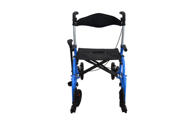 Homecare Rollator en Transportrolstoel in 1 ? Met Zitting en Voetsteunen ? Blauw