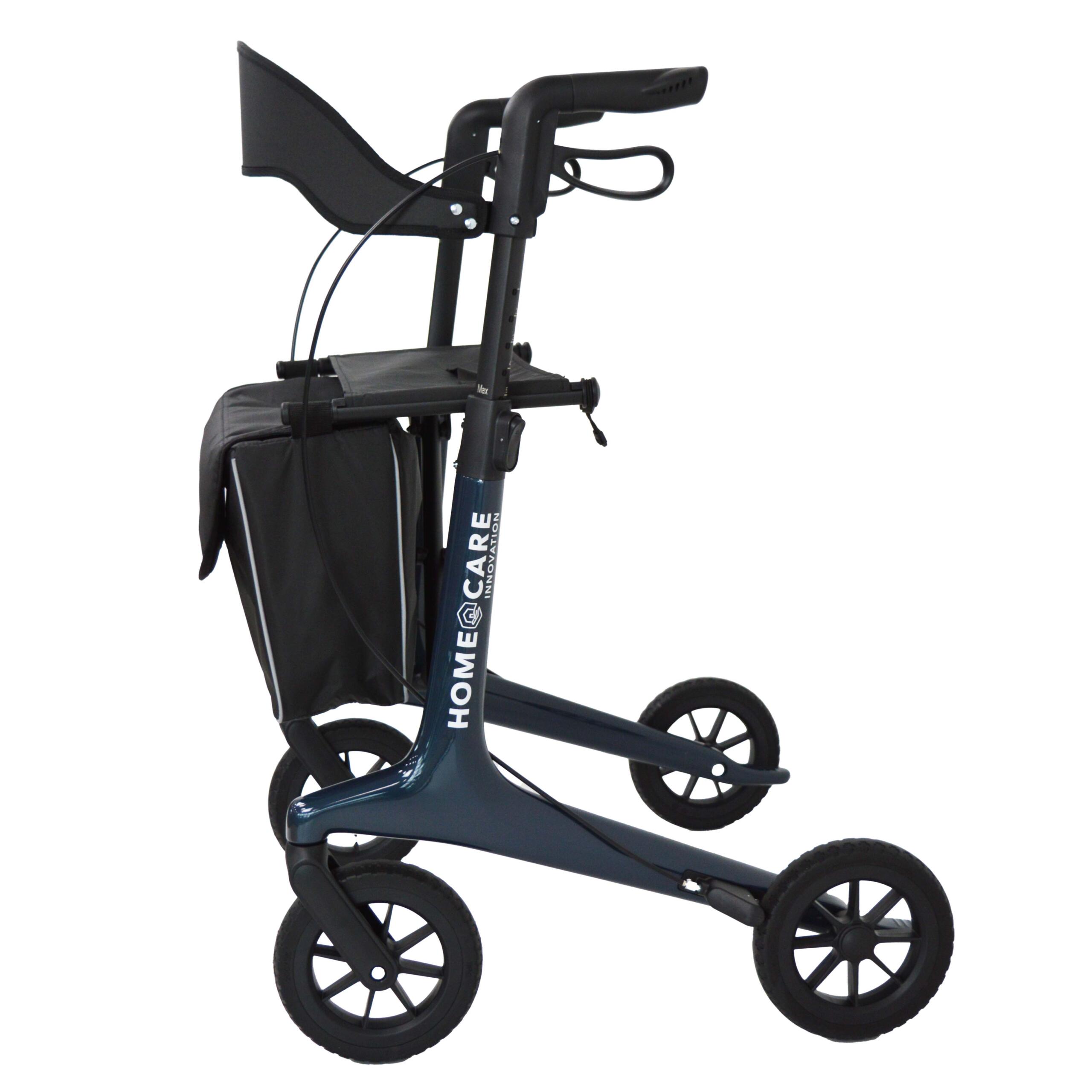 Homecare premium lichtgewicht 5,4 kg – carbon rollator – 150 kg draaggewicht – Opvouwbaar – blauw