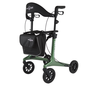 Homecare premium lichtgewicht 5,4 kg - carbon rollator - 150 kg draaggewicht - Opvouwbaar - Groen - incl stokhouder