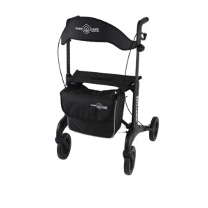 Homecare lichtgewicht Rollator van 5,8 kg – Carbon rollator tot 150 kg draaggewicht – Dubbel opvouwbaar en inclusief reistas - Zwart
