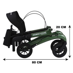 Homecare lichtgewicht Rollator van 5,8 kg – Carbon rollator tot 150 kg draaggewicht – Dubbel opvouwbaar en inclusief reistas - Groen